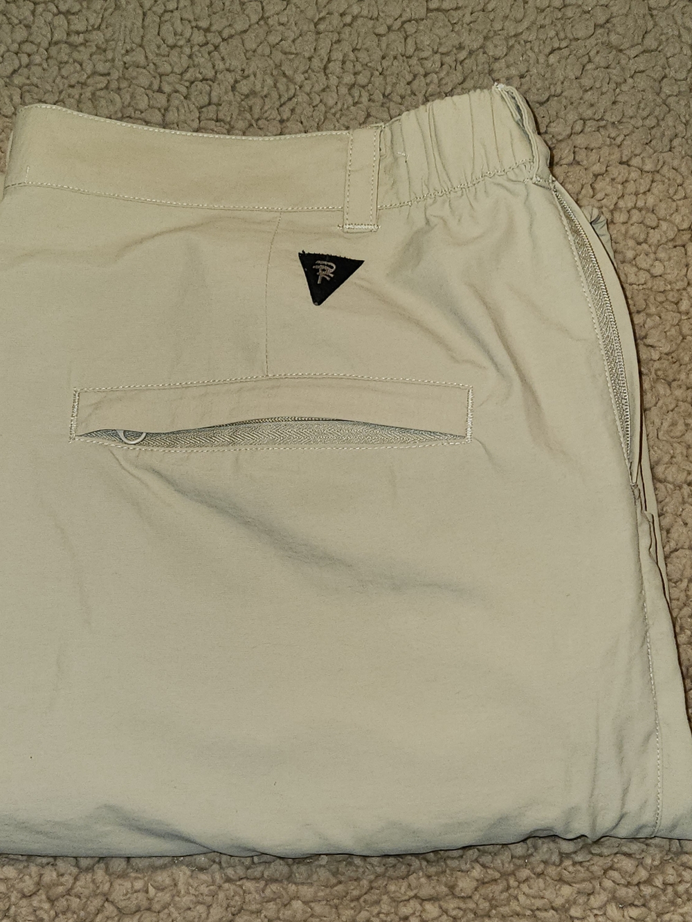 Light Beige Casual Pants with Triangle Logo Hiking Gear.